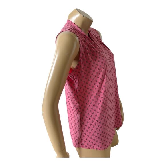LIZ CLAIBORNE Career Womens Size Medium Sleeveless Pleated V Neck Shirt Top - Picture 3 of 6